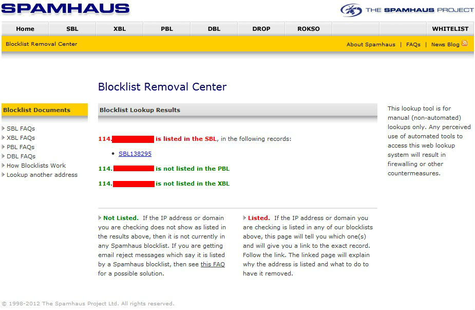 CBL/SBL（cbl.abuseat.org）黑名单移除方法