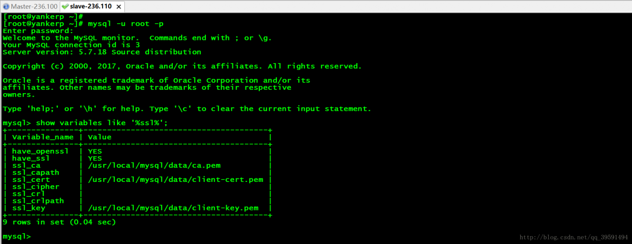 基于SSL实现Mysql加密的主从复制配置 基于SSL实现Mysql加密的主从复制配置