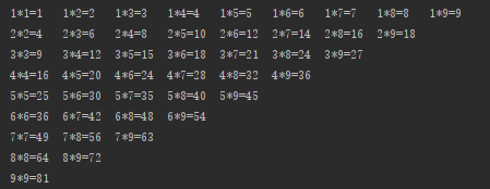 用range生成久久乘法表-竹影清风阁