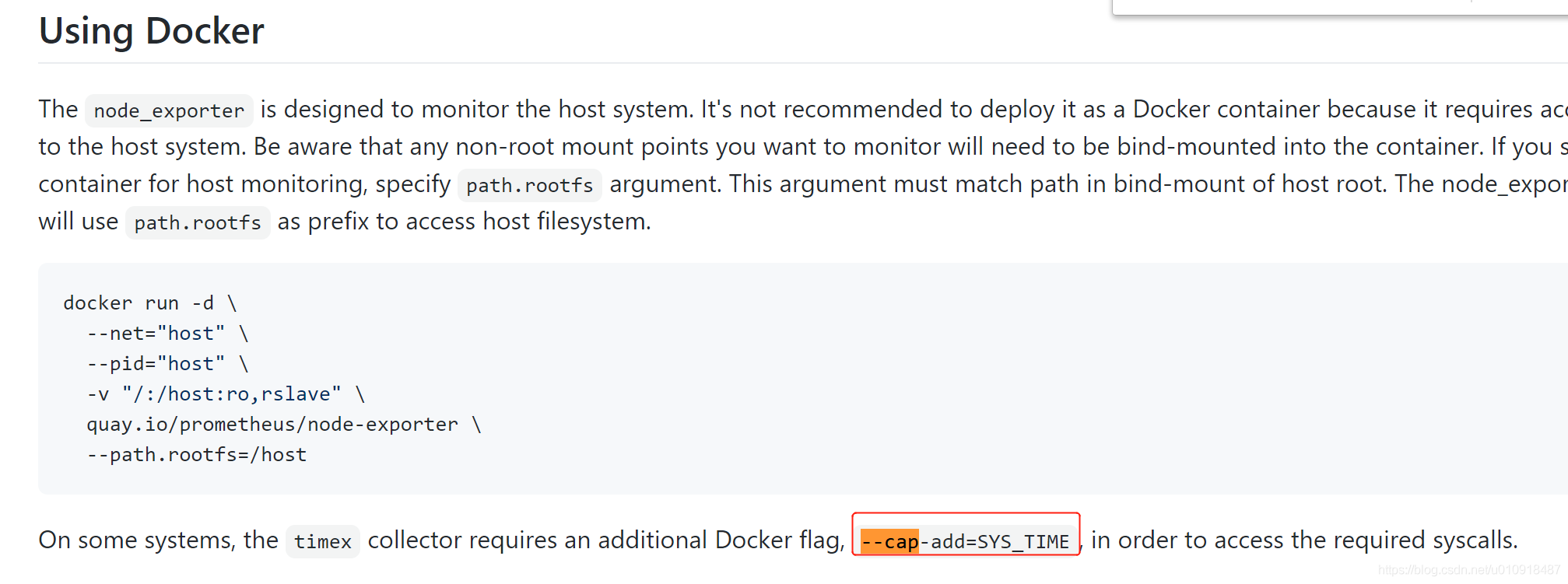 使用docker部署node-exporter报错failed to retrieve adjtimex stats: operation not permitted-竹影清风阁